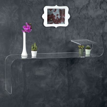 Suspended Wall Console in Transparent Design Acrylic Crystal - Cesarea Viadurini