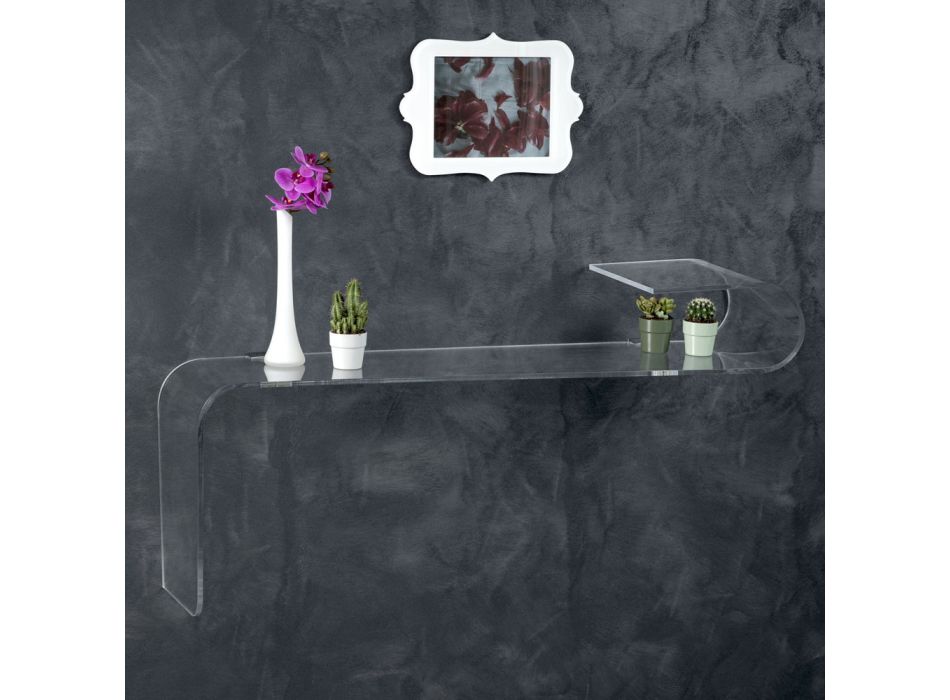 Suspended Wall Console in Transparent Design Acrylic Crystal - Cesarea Viadurini