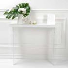Wall Console Table in Gray White Wood or Corten and Plexiglass - Leopardi Viadurini