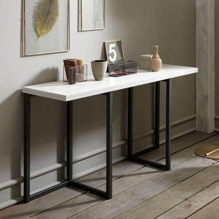 Extendable Console 150 cm in Metal and Melamine Made in Italy - Flap Viadurini