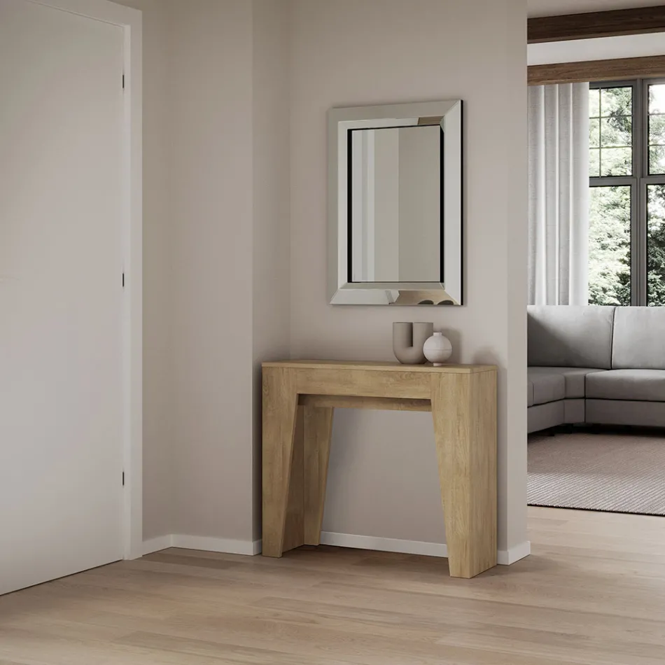 Extendable Console to 181 cm in Melamine Essence Made in Italy - Castello Viadurini
