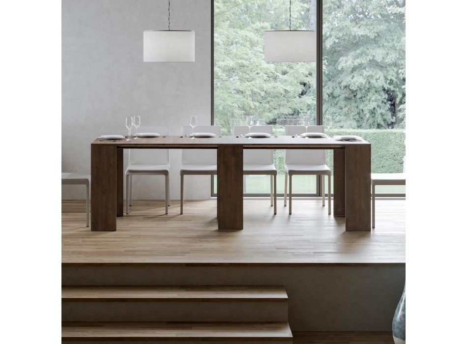 Extendable Console to 299 cm with Internal Extensions Made in Italy - Hourglass Viadurini