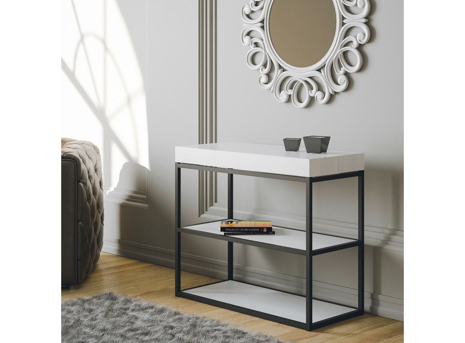 Console extendable to 300 cm with 2 shelves Made in Italy - Sirena Viadurini