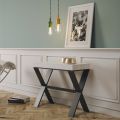 Extendable Console to 300 cm with X-shaped legs Anthracite Made in Italy - Bacchetta