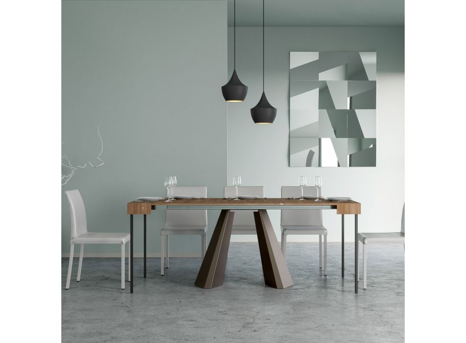 Extendable Console to 300 cm with Bear Finish Legs Made in Italy - Destino Viadurini