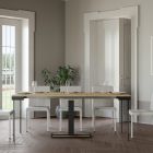 Extendable Console to 300 cm with Anthracite Iron Structure Made in Italy - Troll Viadurini