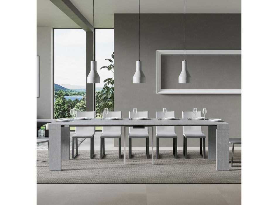 Extendable Console to 300 cm with 2-Leg Support Made in Italy - Phantom Viadurini
