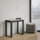 Extendable Console to 300 cm with Anthracite and Wood Frame Made in Italy - Fata Viadurini