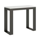 Extendable Console to 300 cm with Anthracite and Wood Frame Made in Italy - Fata Viadurini