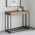 Console Extendable to 300 cm with modern Anthracite Frame Made in Italy - Carriage 