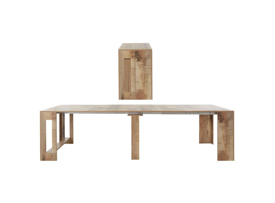Console Extendable to 300 cm from Entrance or Living Room in Wood - Katharina Viadurini