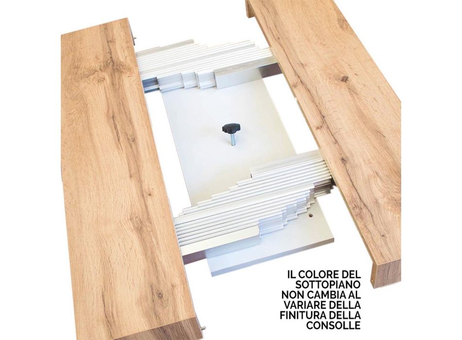 Extendable Console to 300 cm in Wood of Different Finishes Made in Italy - Cavaliere Viadurini