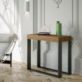 Extendable Console to 300 cm in Wood and Iron Made in Italy - Gnomo