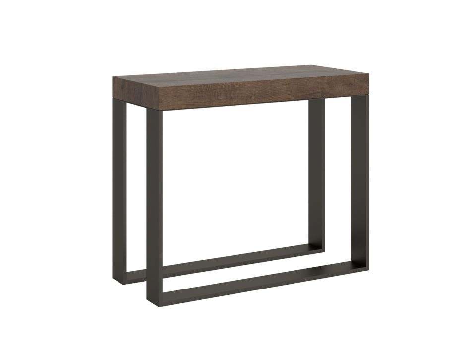 Extendable Console to 300 cm in Wood and Iron Made in Italy - Gnomo Viadurini