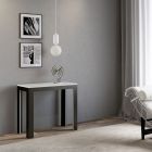 Extendable Console to 300 cm in Wood and Iron Frame Made in Italy - Parchment Viadurini