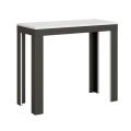 Extendable Console to 300 cm in Wood and Iron Frame Made in Italy - Parchment