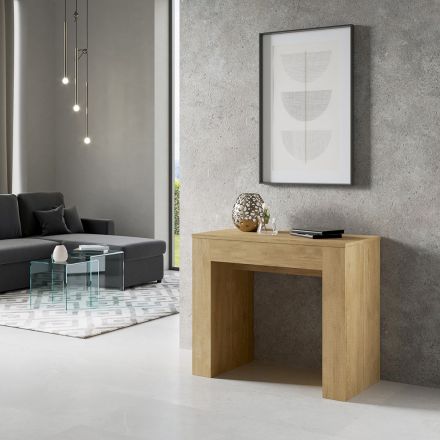 Extendable Console to 307 cm in Made in Italy Wooden Microparticles - Corona Viadurini