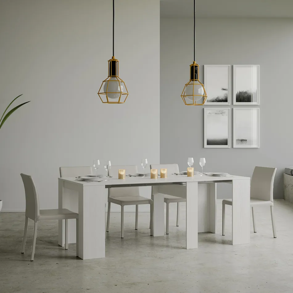 Extendable Console to 308 cm with Central Support Made in Italy - Oracle Viadurini