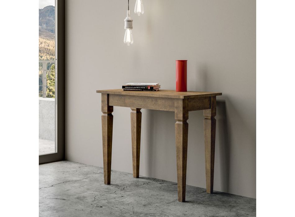 Extendable Console with Solid Beech Wood Legs Made in Italy - Fiaba Viadurini