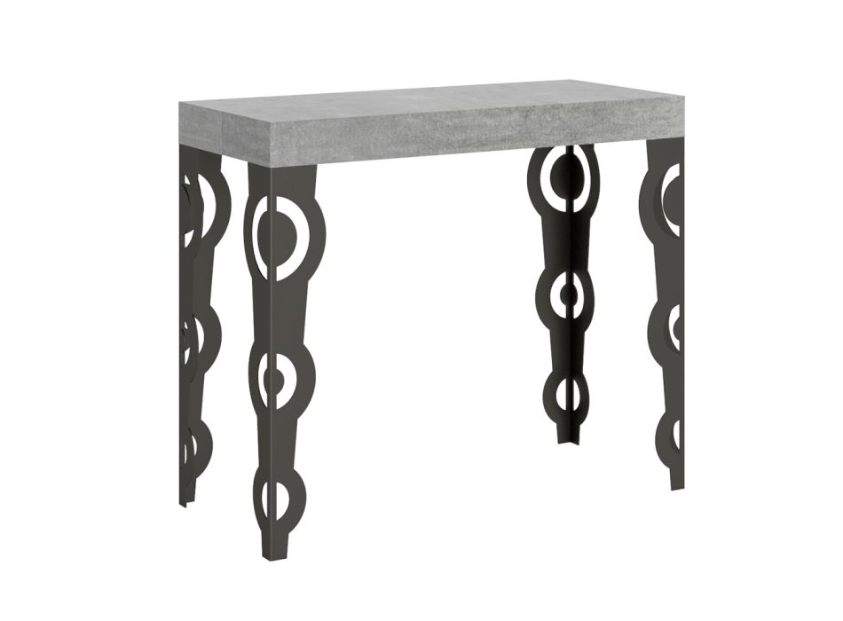 Extendable Console with Modern Iron Legs Made in Italy - Palazzo Viadurini