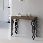 Extendable Console with Modern Iron Legs Made in Italy - Palazzo Viadurini