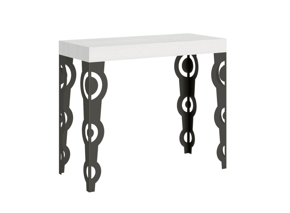 Extendable Console with Modern Iron Legs Made in Italy - Palazzo Viadurini