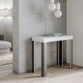 Extendable Console with Wooden Top and Iron Frame Made in Italy - Legend