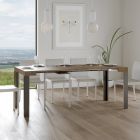 Extendable Console with Wooden Top and Iron Frame Made in Italy - Legend Viadurini