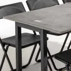 Extendable Console with Top in Melamine and Base in Painted Metal - Adino Viadurini