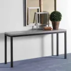 Extendable Console with Top in Melamine and Base in Painted Metal - Adino Viadurini