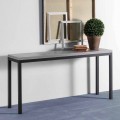 Extendable Console with Top in Melamine and Base in Painted Metal - Adino