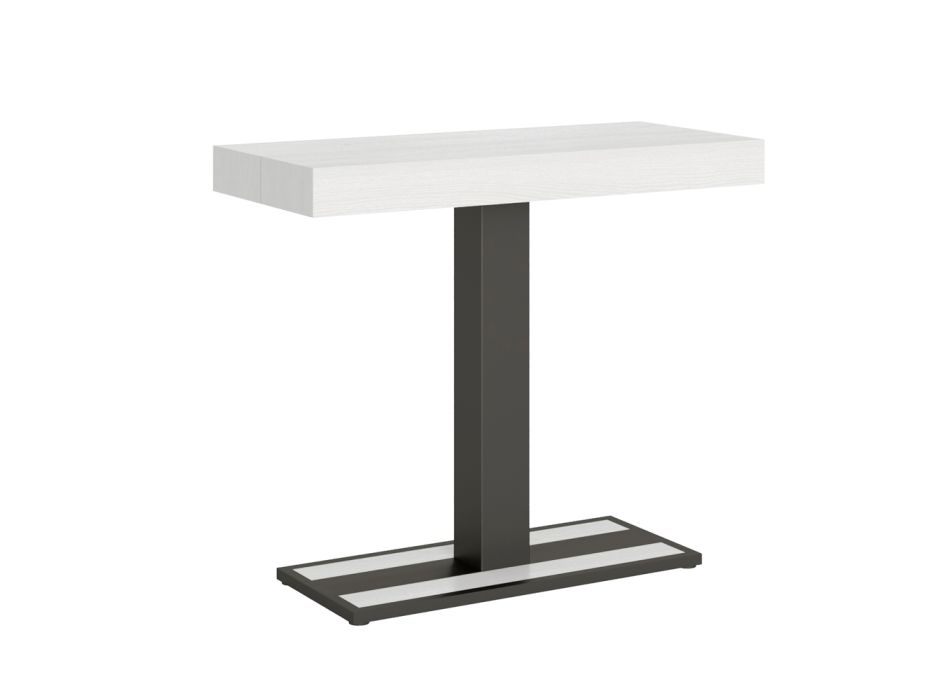 Extendable Console with Anthracite Iron Structure Made in Italy - Elfo Viadurini