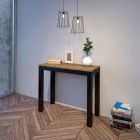 Extendable Console of Modern Design in Wood and Iron Made in Italy - Never Viadurini