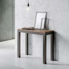 Extendable Console of Modern Design in Wood and Iron Made in Italy - Never Viadurini