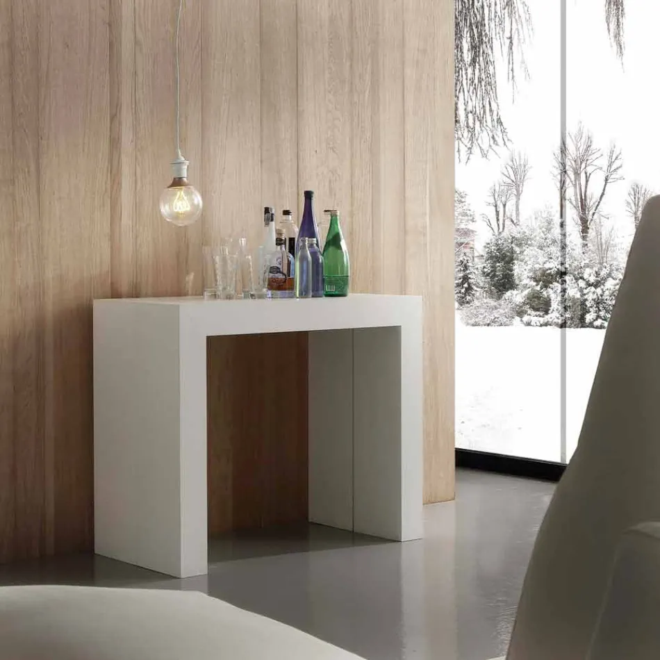Extendable console up to 295 cm in Uri folding melamine Viadurini