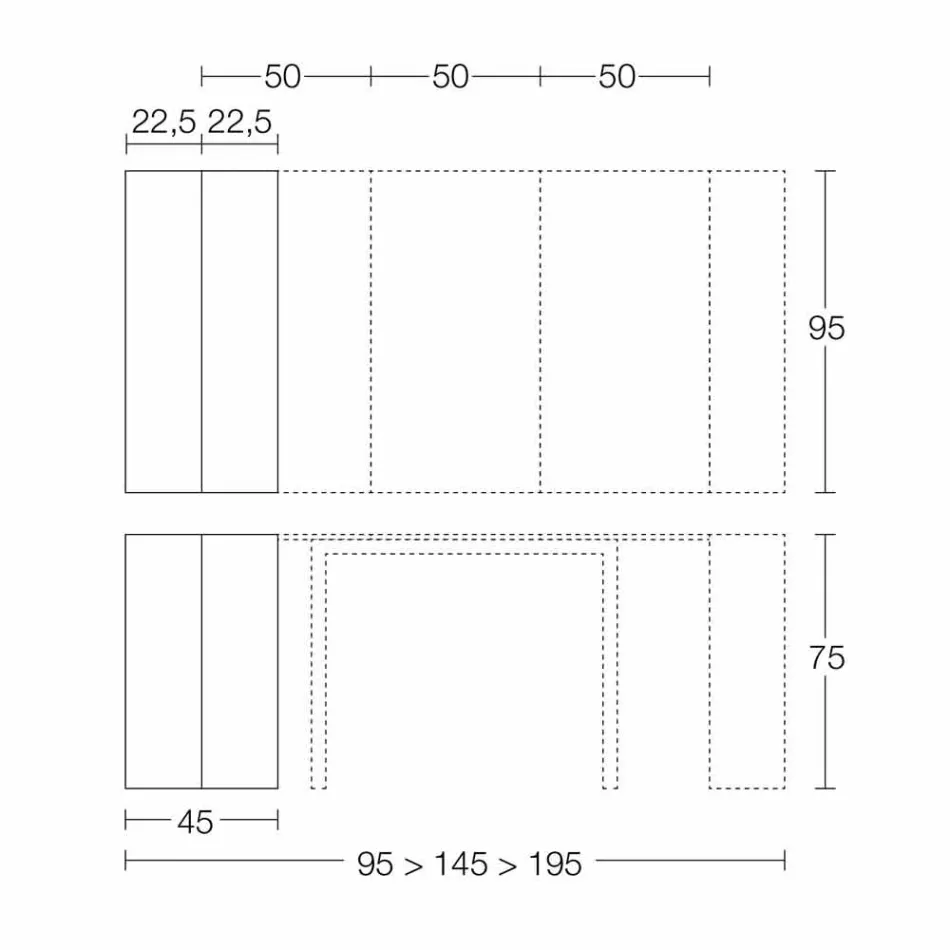 Extendable Console Up to 295 cm in Made in Italy Design Wood - Temocle Viadurini