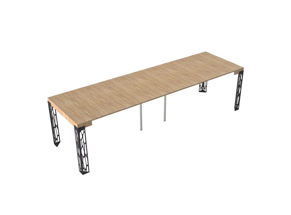 Extendable Console Up to 3 meters in Made in Italy Melamine Wood - Amarilli Viadurini