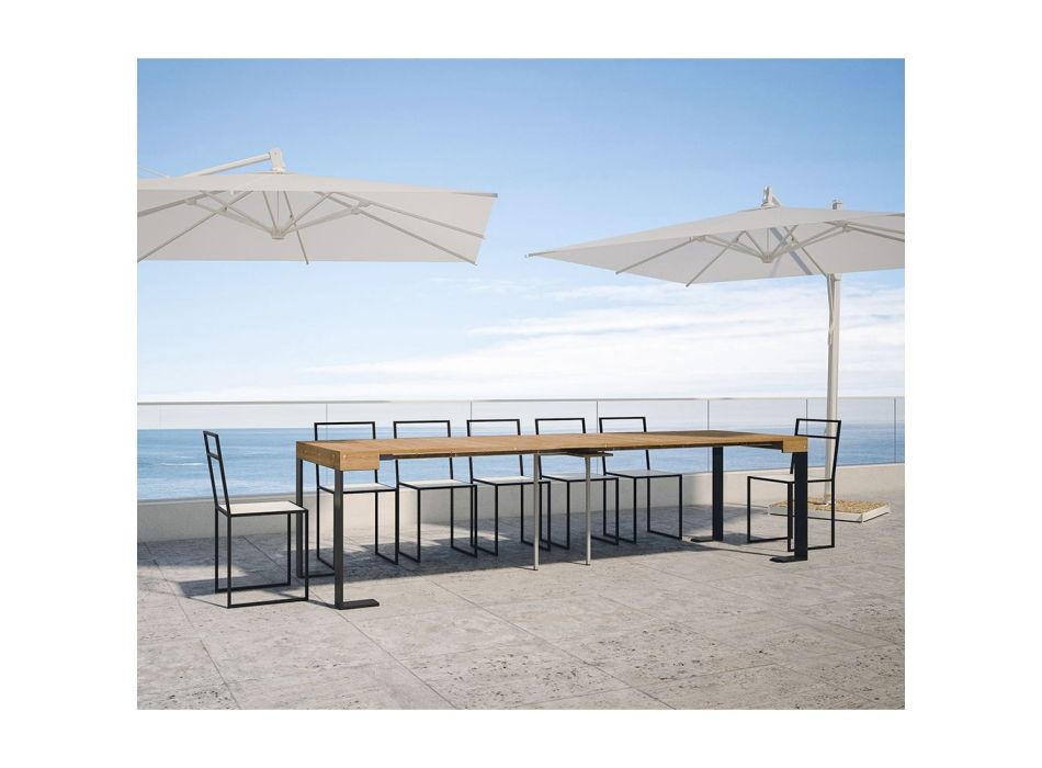 Extendable Console up to 300 cm with Anthracite Frame Made in Italy - Giant Viadurini