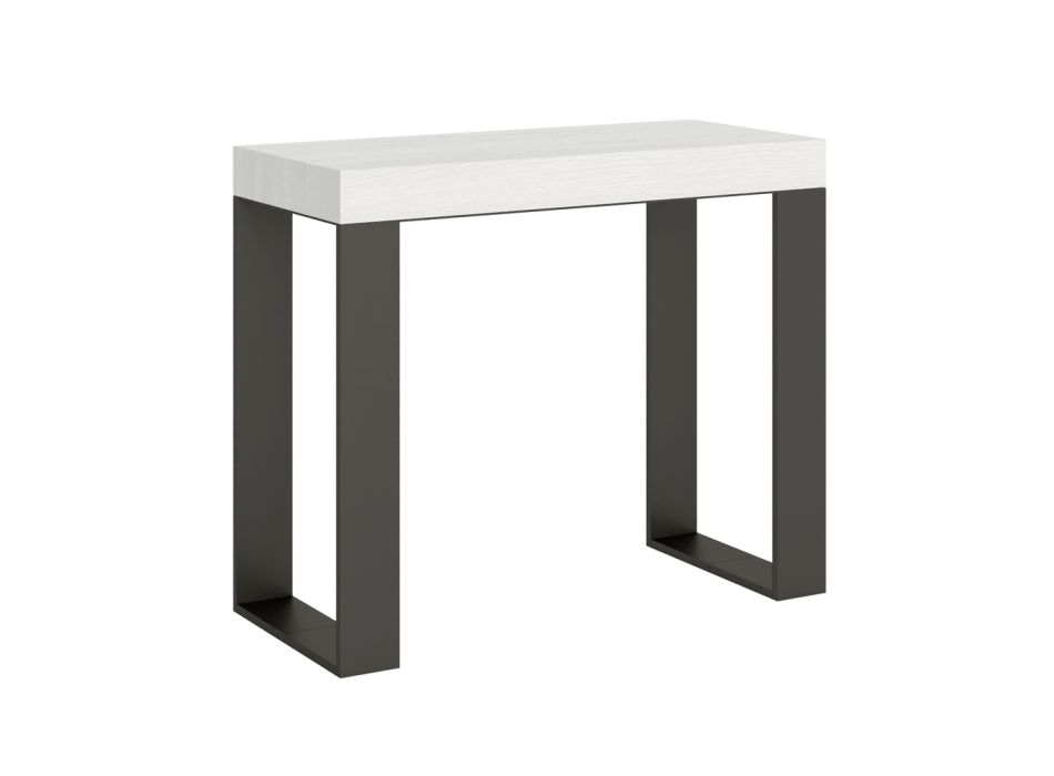 Extendable Console up to 300 cm with Anthracite Frame Made in Italy - Giant Viadurini