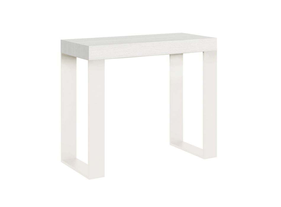 Extendable Console up to 300 cm with White Frame Made in Italy - Tesoro Viadurini