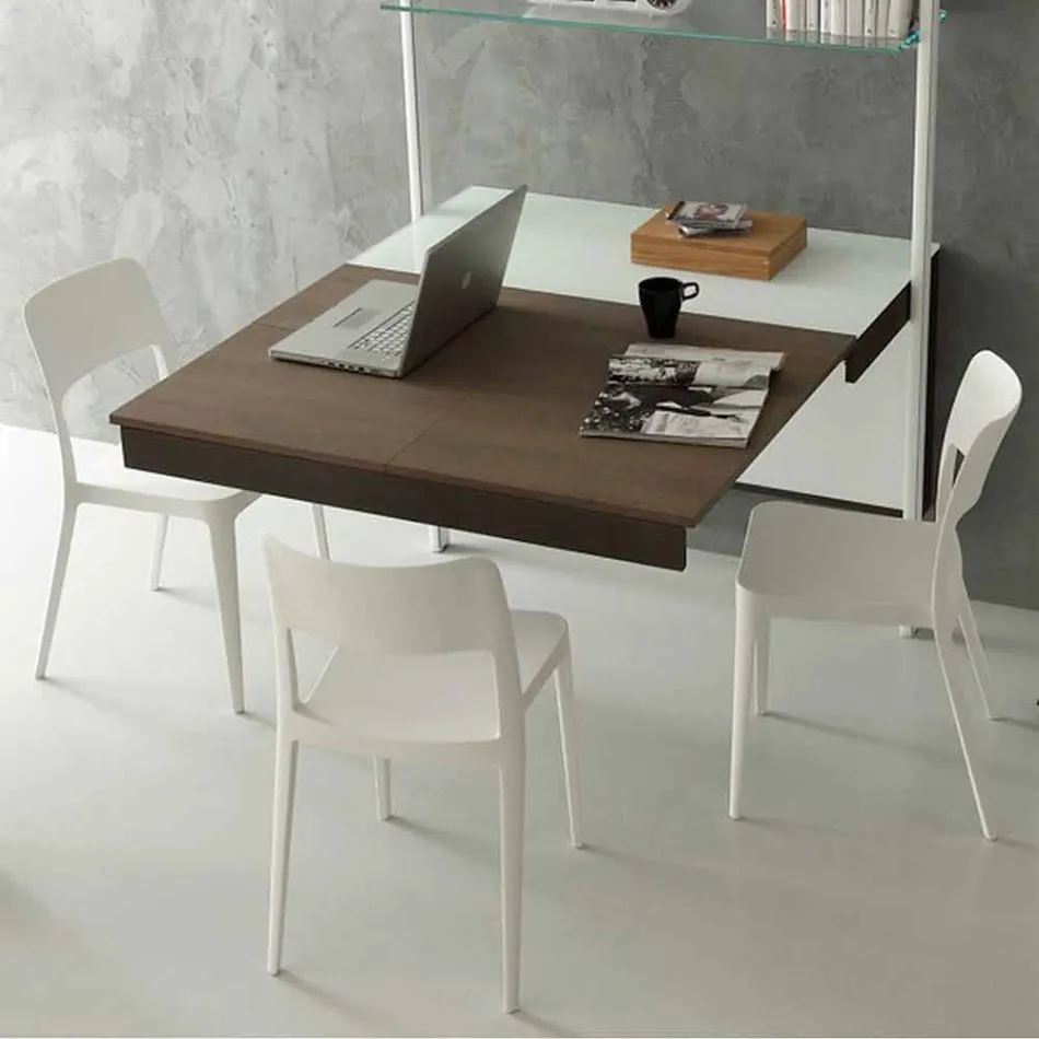 Extendable Crystal Console with Metal Structure Made in Italy - Iodine Viadurini