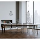 Extendable Console in Wood and Anthracite Iron Frame Made in Italy - Hero Viadurini