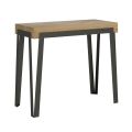 Extendable Console in Wood and Anthracite Iron Frame Made in Italy - Hero
