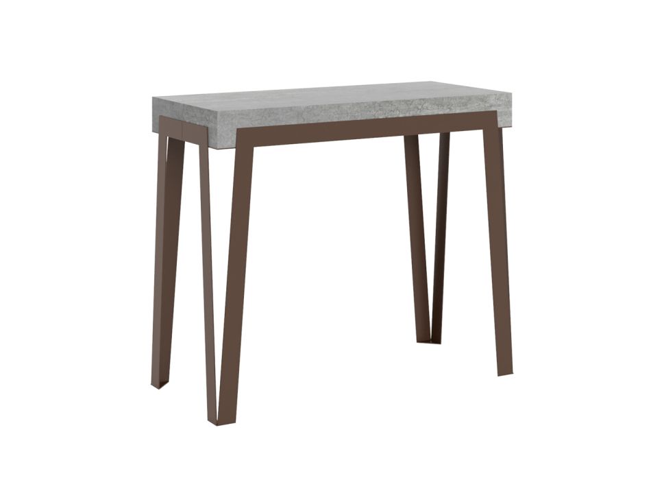 Extendable Console in Wood and Rust Iron Frame Made in Italy - Forest Viadurini