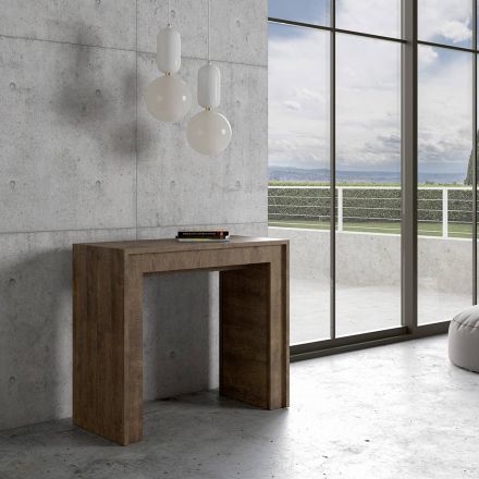 Extendable Console in Melamine of Wooden Microparticles Made in Italy - Strega Viadurini