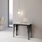 Modern Extendable Console in Anthracite Wood and Metal Made in Italy - Sassone Viadurini