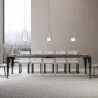 Modern Extendable Console in Anthracite Wood and Metal Made in Italy - Sassone Viadurini