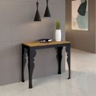 Modern Extendable Console in Anthracite Wood and Metal Made in Italy - Sassone Viadurini
