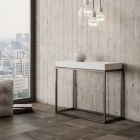 Extendable Minimal Style Console in Wood and Iron Made in Italy - Flame Viadurini