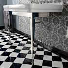 Vintage Bathroom Console 105 cm in White Ceramic with Feet, Made in Italy - Marwa Viadurini